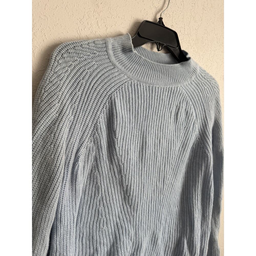 Vince Blue Wool Cashmere High Crewneck Sweater Womens S Classic Everyday - Picture 2 of 7